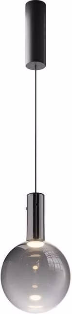 Netlighting Nebula Modern Sphere Pendant Light in Black with 20 cm Glass Globe, 400 lm, 3000K Warm White LED – 1