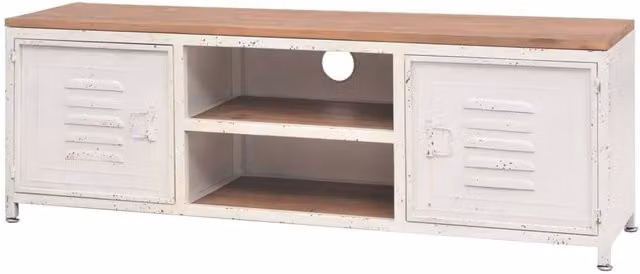 Berkfield Home Industrial TV Cabinet in White, W/D/H: 120 x 40 x 40 cm