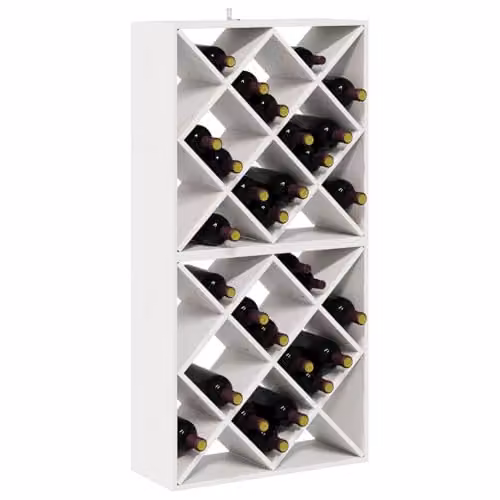 vidaXL Set of 2 Rustic White Solid Pine Wood Wine Racks, W/D/H: 62 x 25 x 62 cm – 1