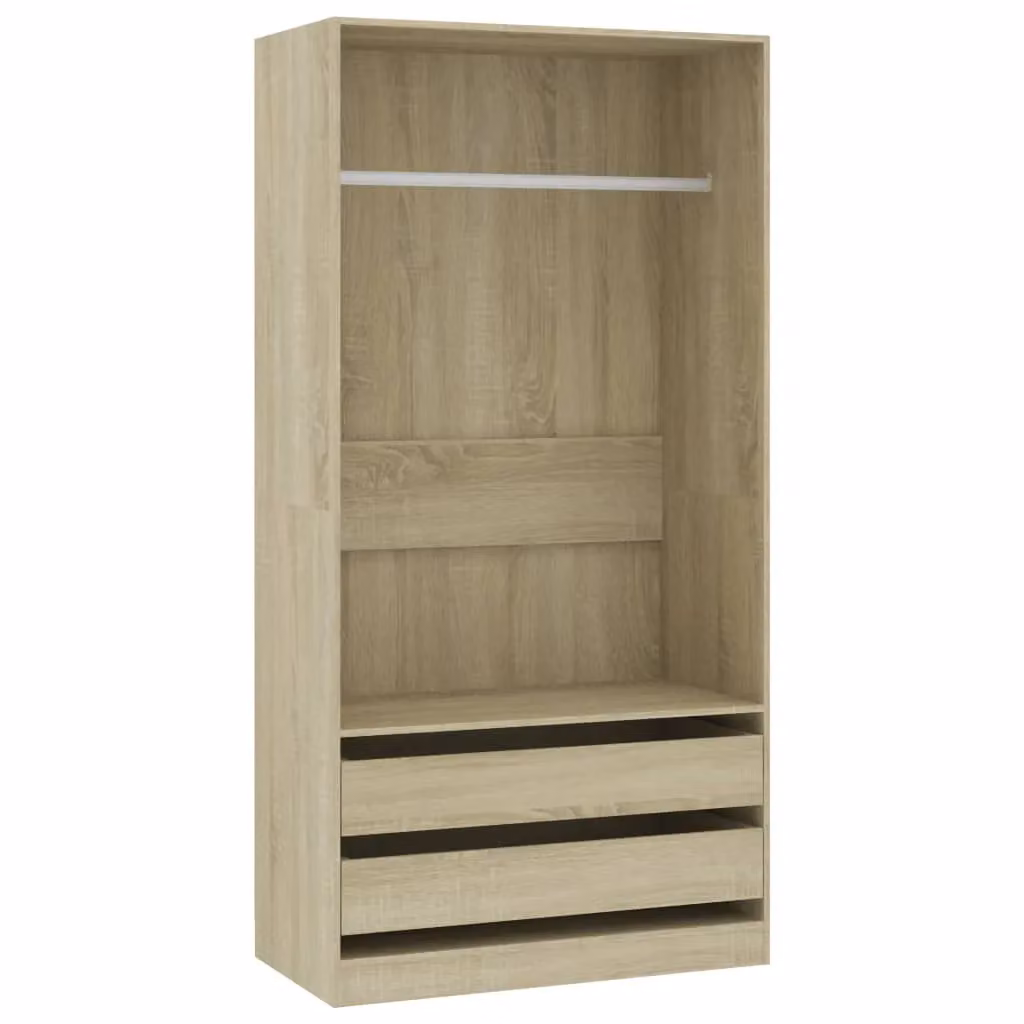Berkfield Home Sonoma Oak Wardrobe in Brown, W/D/H: 100 x 50 x 200 cm – 2