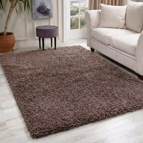 Serdim Rugs Beige Modern Machine Woven Shaggy Living Room Area Rug, W: 60 cm, D: 110 cm – 1