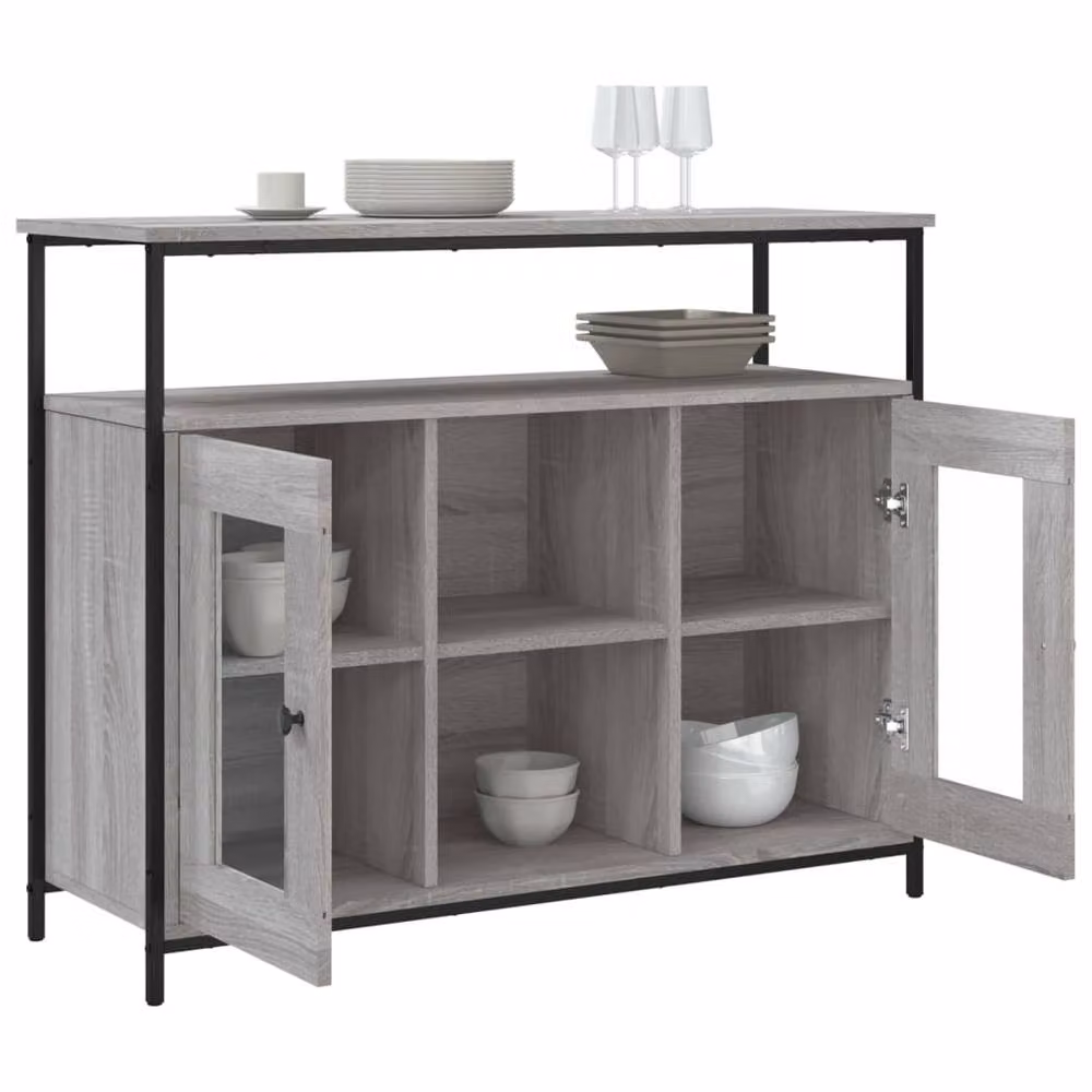 Berkfield Home Grey Sonoma Sideboard, W/D/H: 100 x 35 x 80 cm – 4