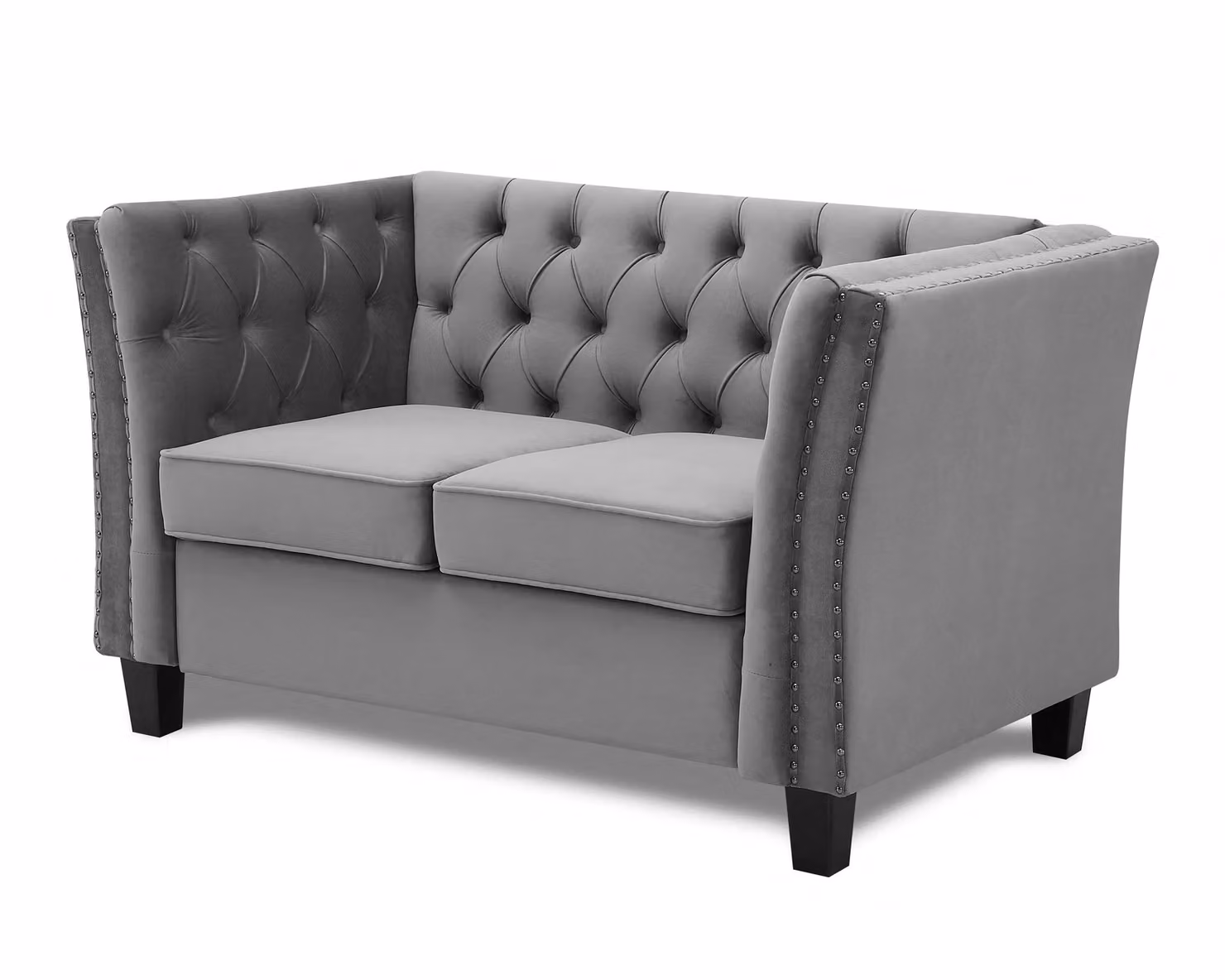Home Detail Chelsea 2 Seater Chesterfield Sofa in Light Grey Velvet – 2