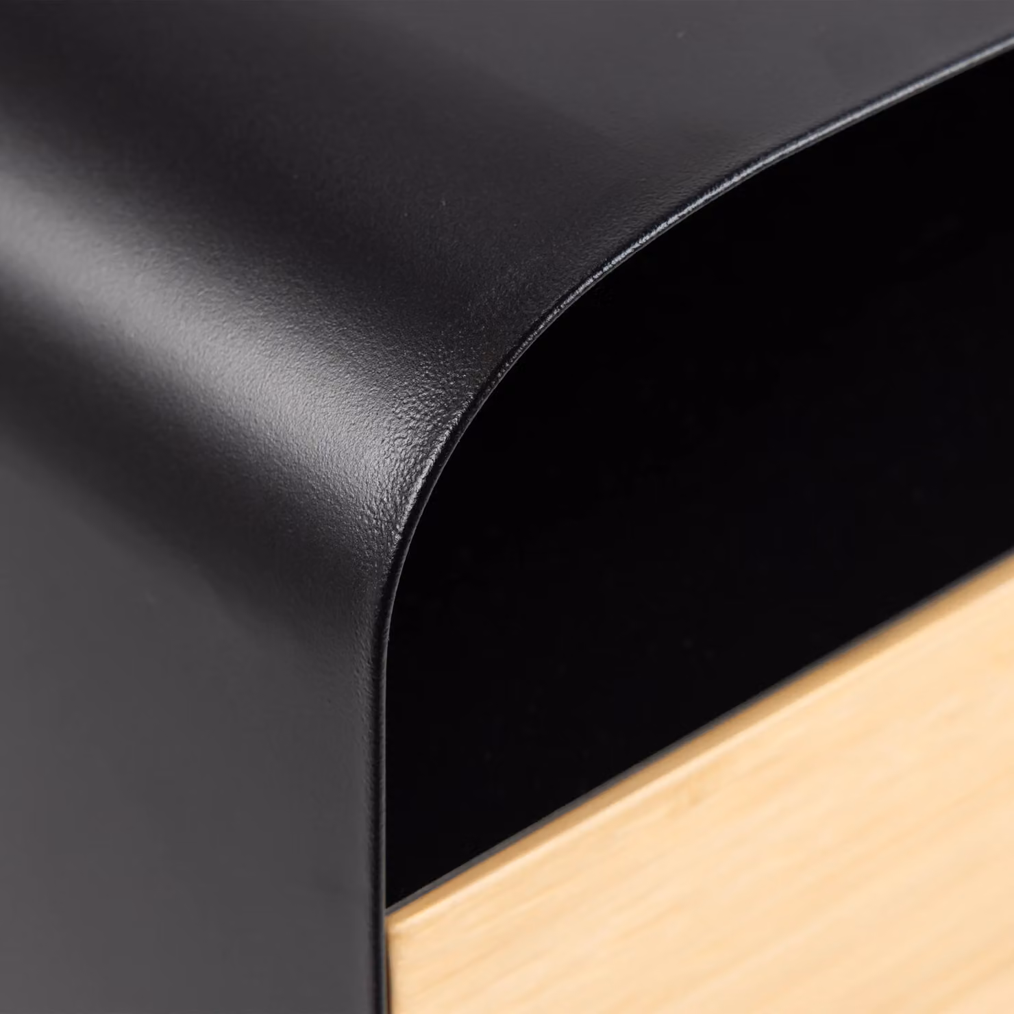 Furniture To Go Century 1 Drawer Wall Mounted Bedside Table in White Oak and Black – 4