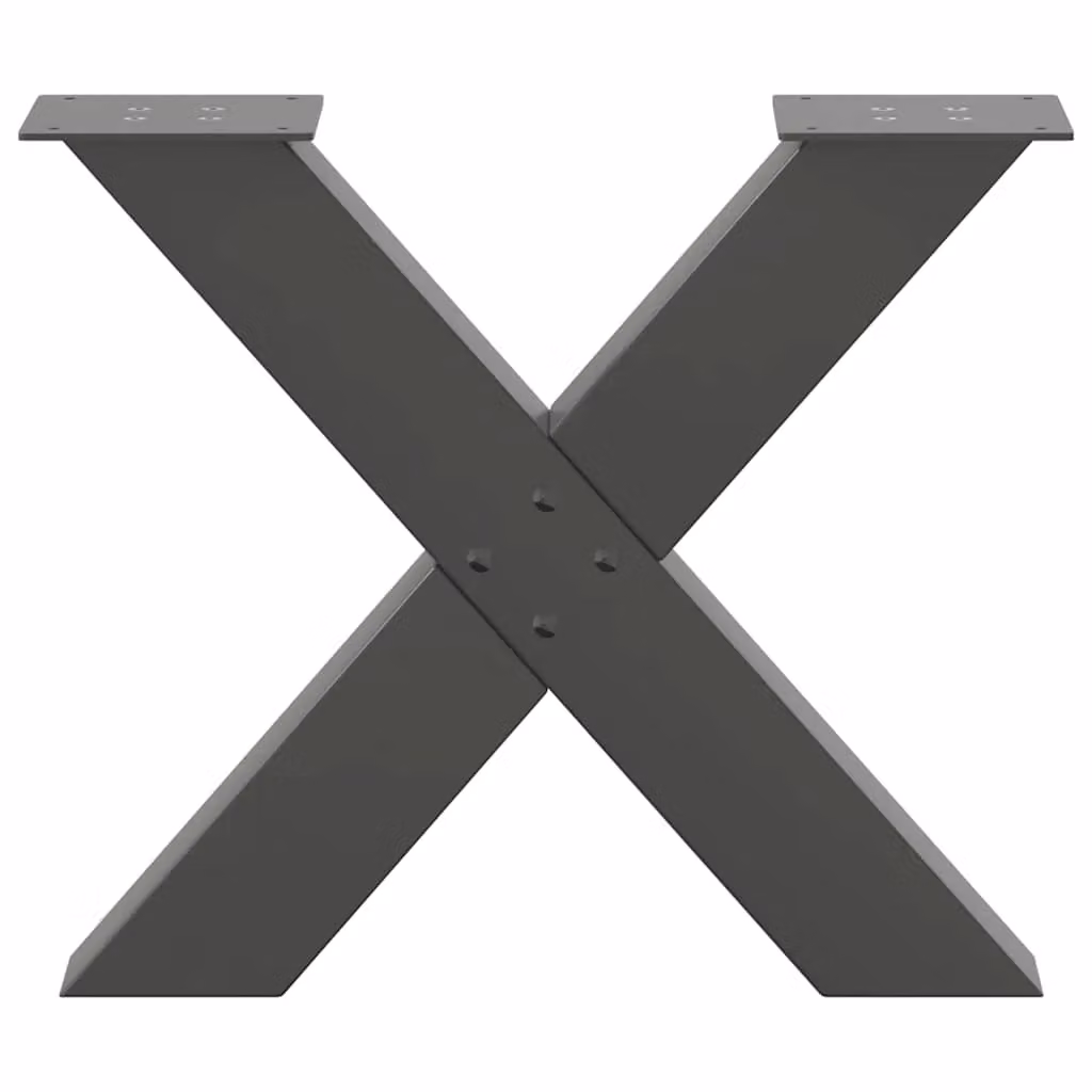 Berkfield Home X-Shaped Coffee Table Legs, 2 Piece Steel Set in Anthracite Black, H: 42-43 cm x W: 60 cm – 3