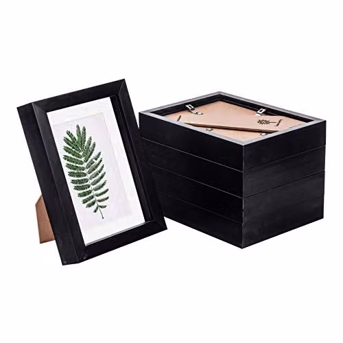 Nicola Spring 5 Piece Rectangular 3D Shadow Box Photo Frame Set in Black and White, W/H: 20 x 15 cm – 1