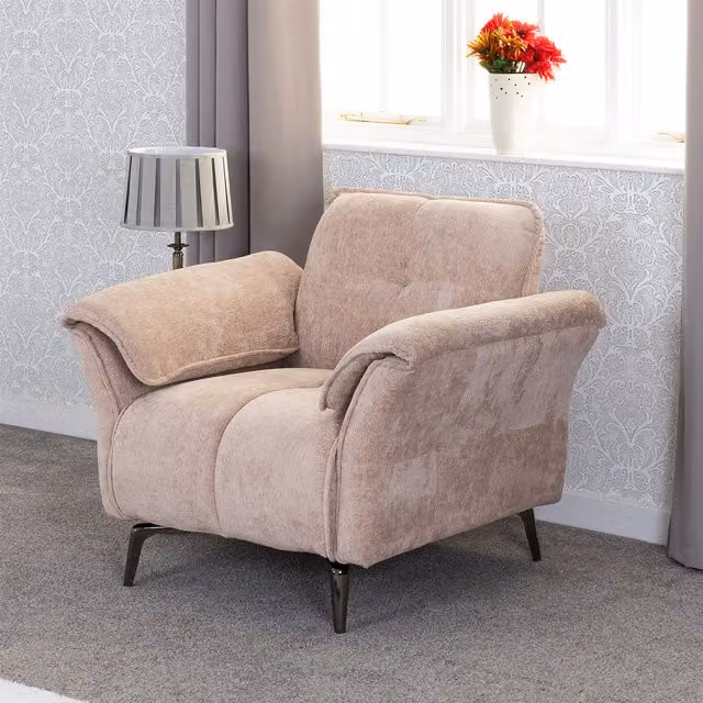 Seconique Amalfi 1 Seater Tub Chair in Beige Fabric