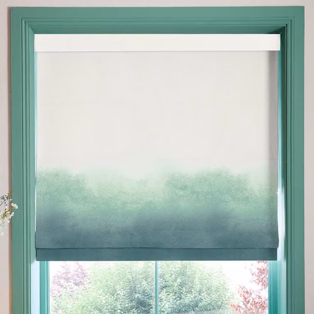 Bluebellgray Made To Measure Blackout Roman Blind in Petrol Teal Ombre