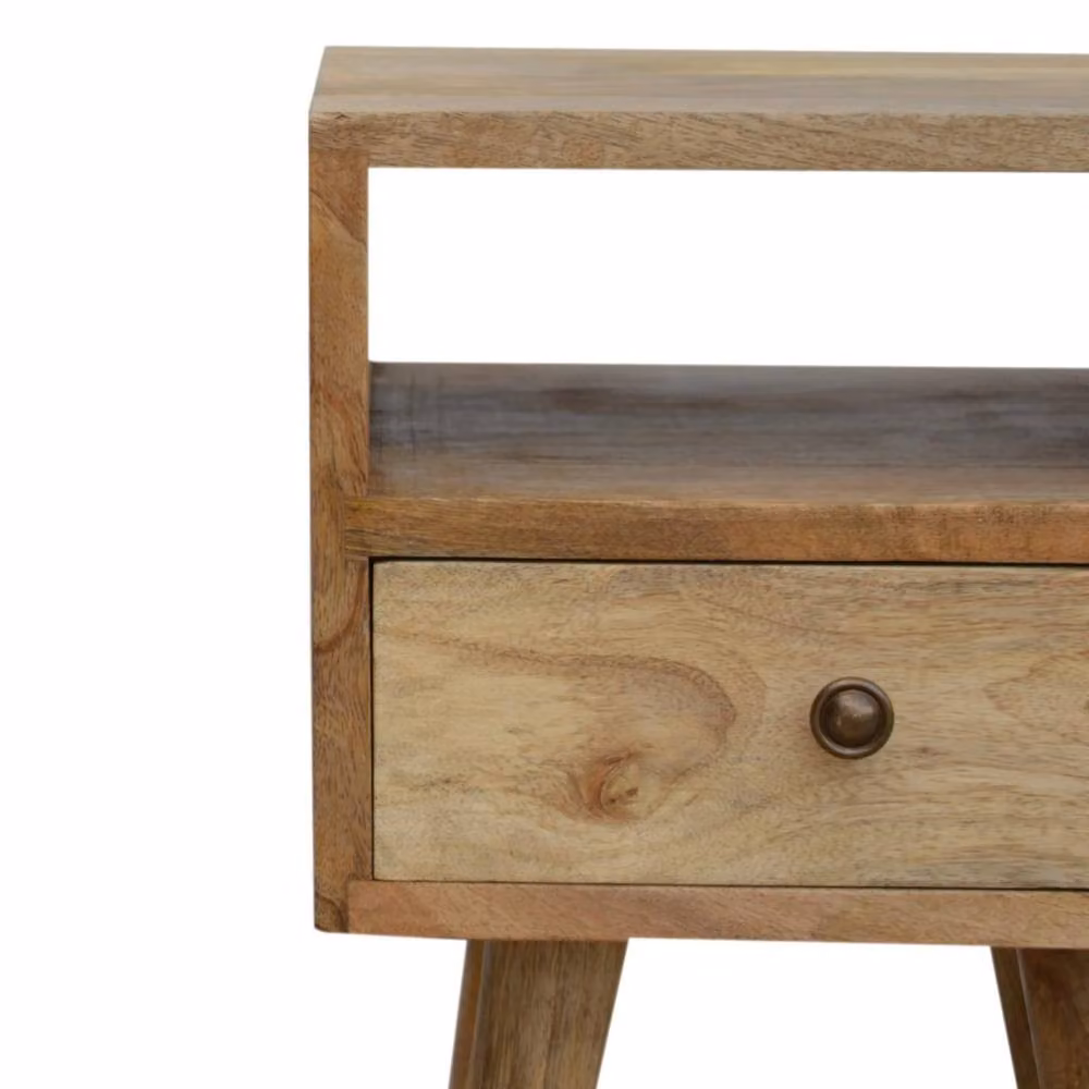 Wyld Haus Parma Mini Bedside Table in Brown Mango Wood with Oak Finish, W/D/H: 30 x 30 x 57 cm – 3
