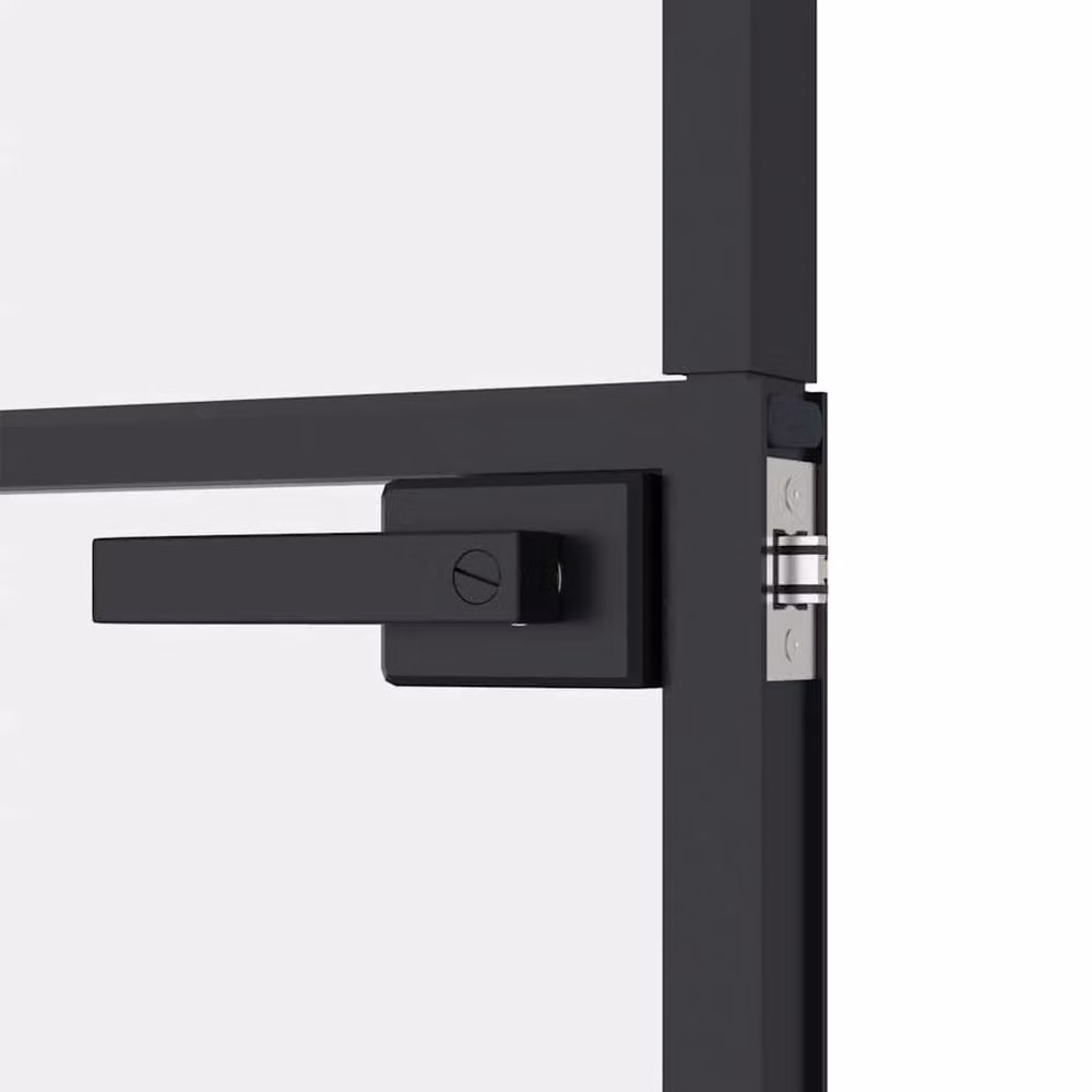 Berkfield Home Modern Interior Door in Black with Tempered Glass and Aluminium, W: 102 cm, H: 201.5 cm – 4