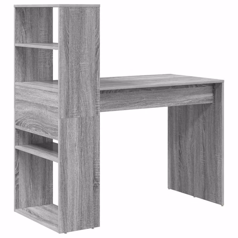 Berkfield Home Modern Writing Desk with Storage in Grey Sonoma, W/D/H: 113 x 54 x 120 cm – 4