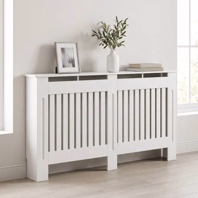 STILVORA Radiator Cover with Top Shelf in White