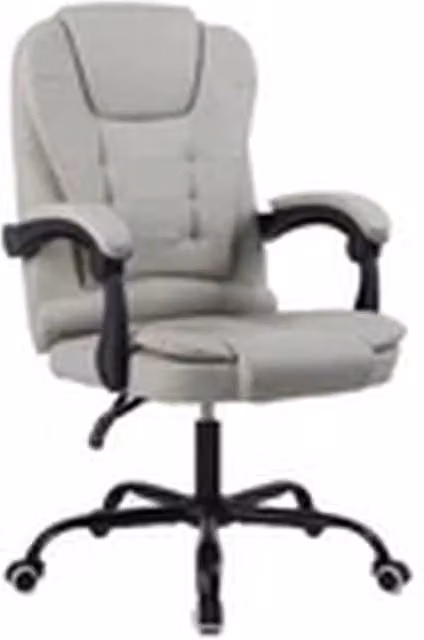 EONLION Grey Faux Leather Reclining Executive Office Chair with Headrest and 360 Degree Swivel – 1