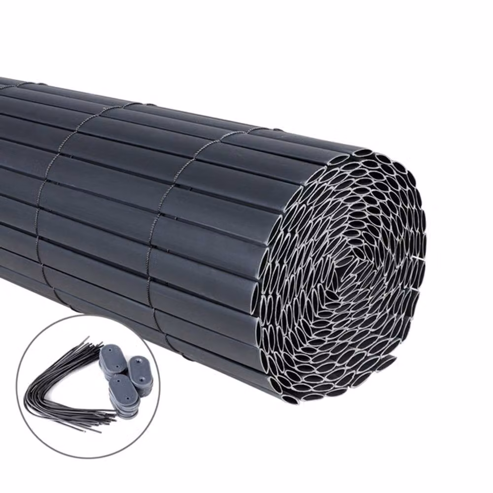 Living and Home Dark Grey PVC Opaque Privacy Garden Fence Mat, W: 300 cm, H: 100 cm – 8