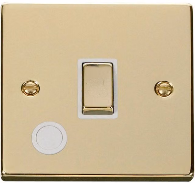 SE HOME Polished Brass 1 Gang 20A Ingot DP Surface Switch with Flex in White and Gold