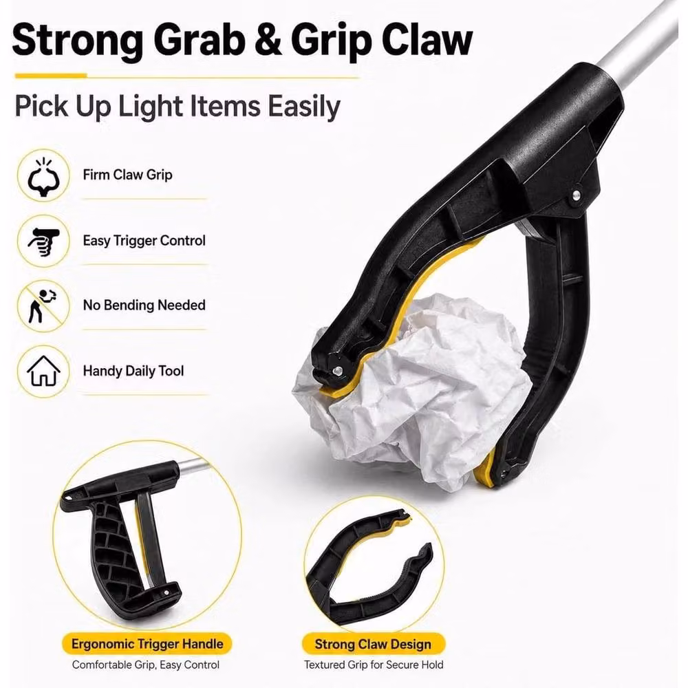 FLAVORA 4-Pack Long Reach Grabber Reacher Tool Litter Picker in Black – 3