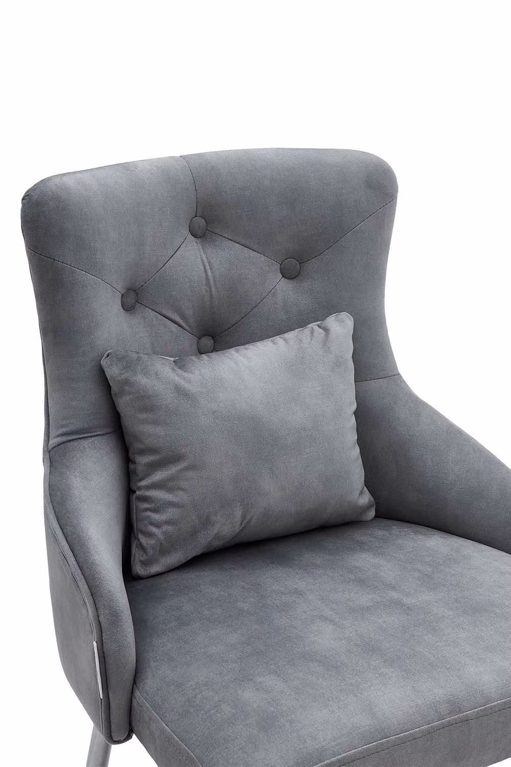 Garden Sanctuary Grey Velvet Tufted Dining Chair with Cushion – 5