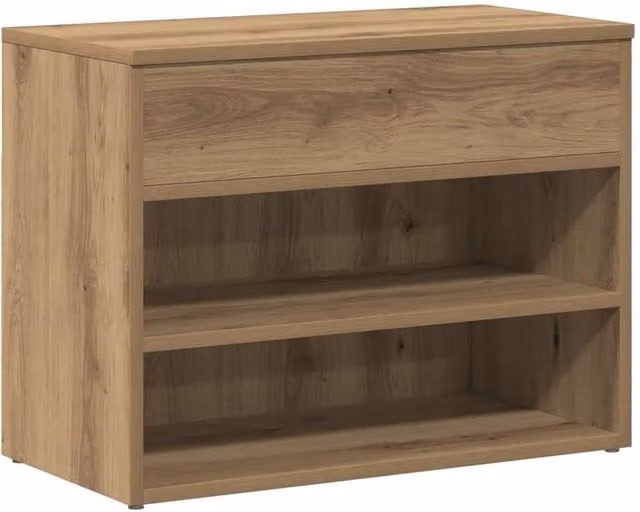 Berkfield Home Artisan Oak Shoe Bench in Brown, W/D/H: 60 x 30 x 45 cm