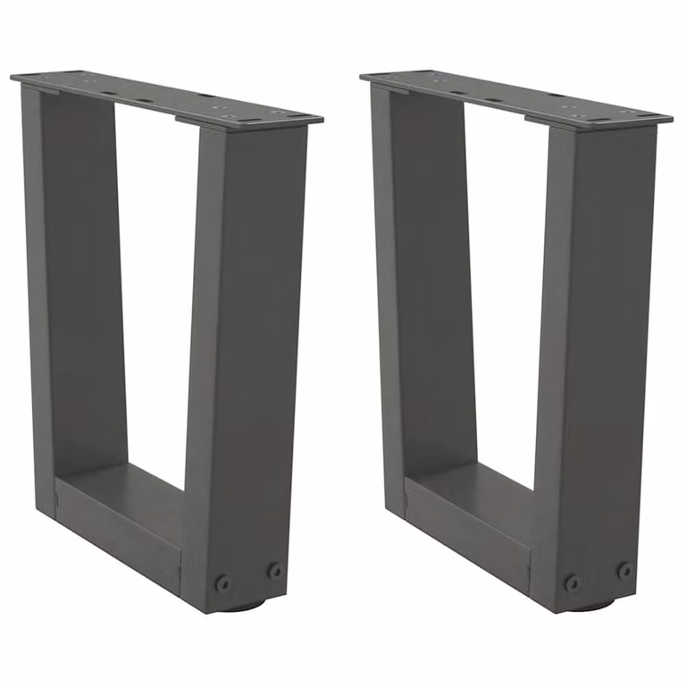 Berkfield Home V-Shape Dining Table Legs, 2 Piece Steel Set in Anthracite Black, W/D/H: 30 x 30 x 30 cm