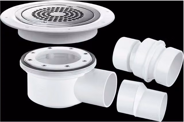 McAlpine TSG52-ANTI/LIG Two-Piece 50mm Water Seal Trapped Gully with Clamp Ring in White – 1