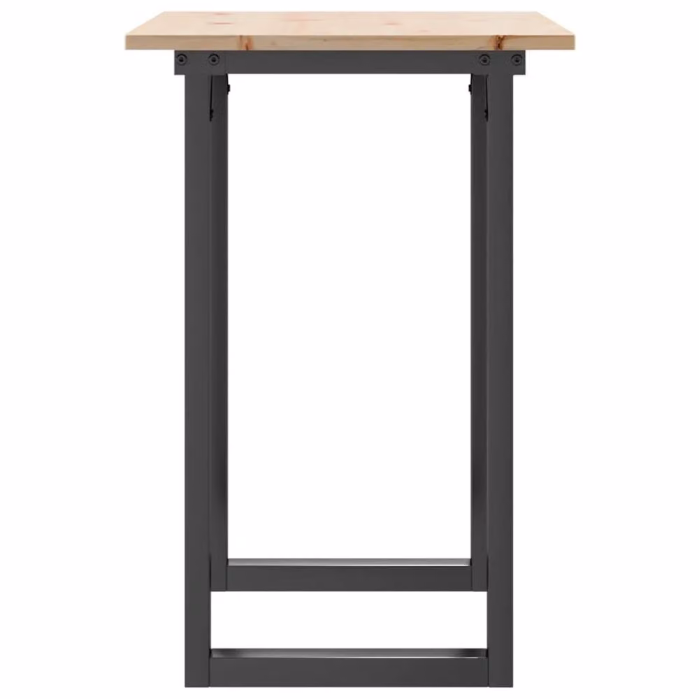 Berkfield Home O-Frame Rectangular Dining Table in Brown Solid Pine and Steel, W/D/H: 80 x 50 x 75 cm – 3