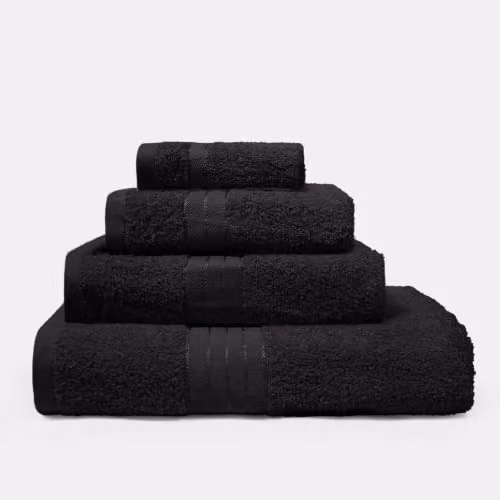 OHS Luxury Black Cotton Terry Bath Sheet, W: 90 cm, L: 150 cm – 5