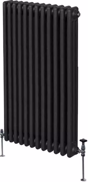 Monstershop Traditional 3 Column Steel Radiator in Black, H: 150 cm, W: 56.2 cm, D: 10 cm – 1