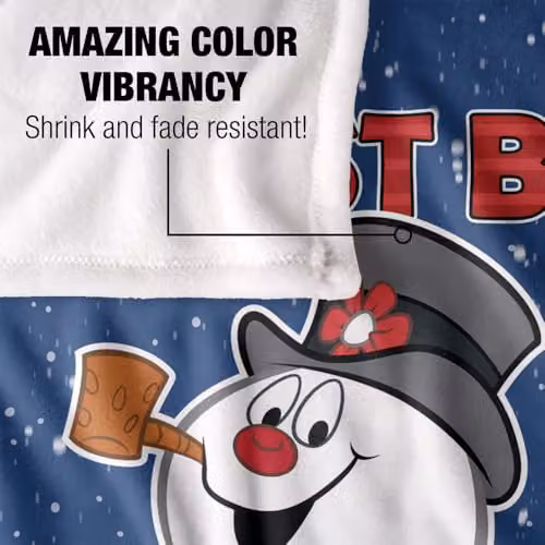 LOGOVISION Frosty The Snowman It Must Be Magic Super Soft Silky Fleece Blanket, Multicolour and Blue – 3