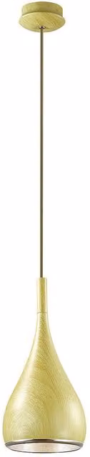 Netlighting Gemma Modern 1 Light Dome Pendant Ceiling Light in Brown Wood with E27 Socket