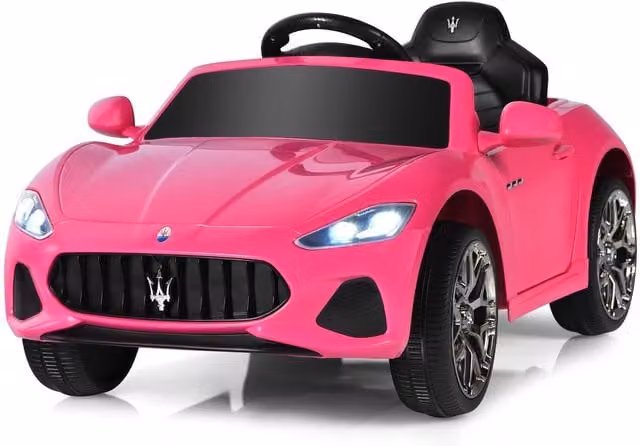 Costway Pink Lamborghini Electric Kids Ride On Car with Remote Control and Rechargeable Battery