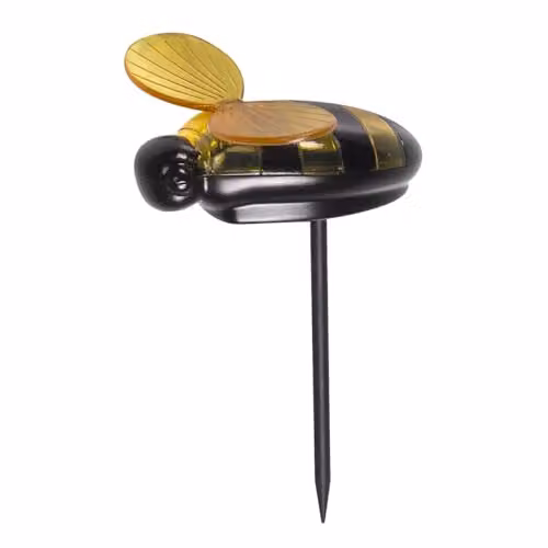 mysmartbuy Set of 6 Solar Powered Bee Garden Stake Lights in Yellow and Black, H14.5 x W9.5 cm – 2