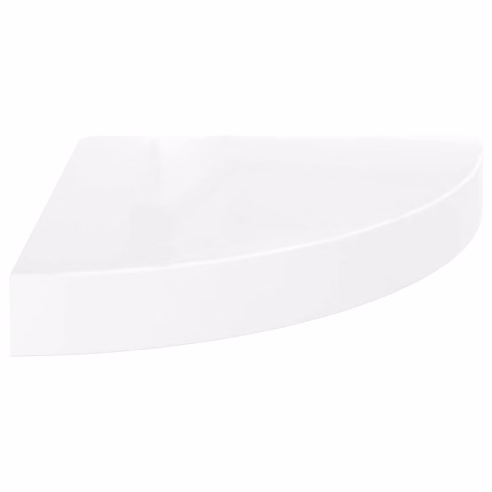 Berkfield Home Durable Floating Corner Shelf in High Gloss White, W/D/H: 25 x 25 x 3.8 cm – 2
