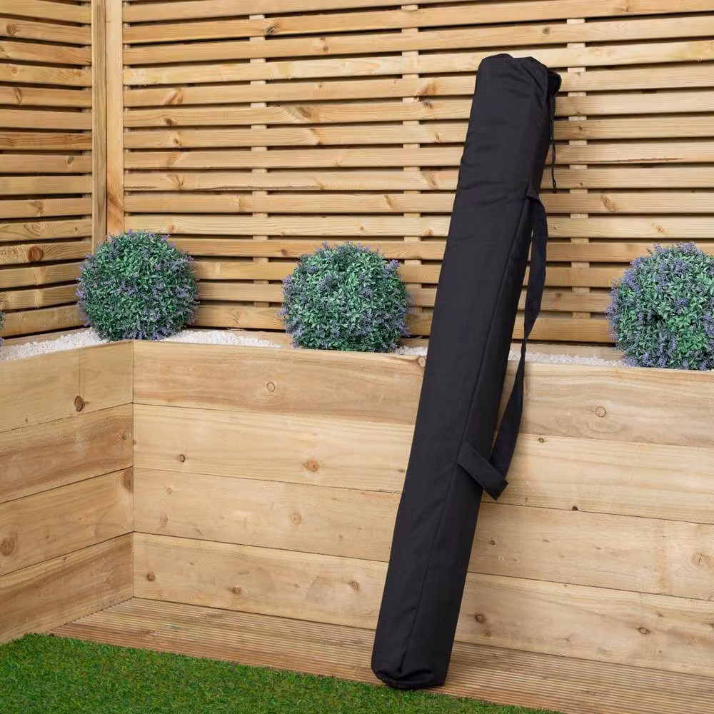 Samuel Alexander Black Wooden Garden Parasol Sun Shade with Polyester Canopy – 2
