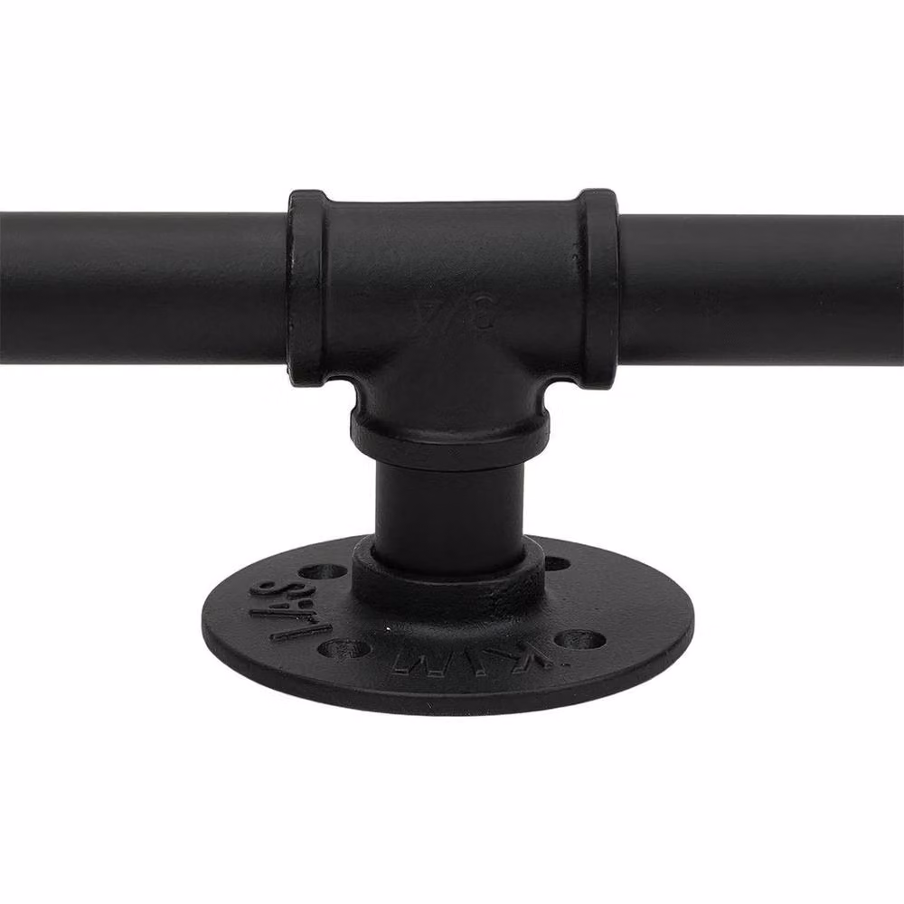 FLAVORA Black Metal Staircase Handrail and Balustrade Grab Rail, W: 200 cm, H: 52 cm – 2