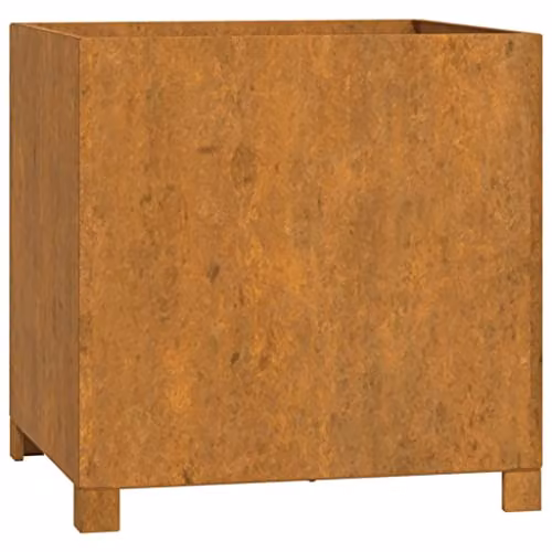 vidaXL Rusty Corten Steel Planter with Legs, Brown, W: 50 cm, D: 50 cm, H: 50 cm – 1