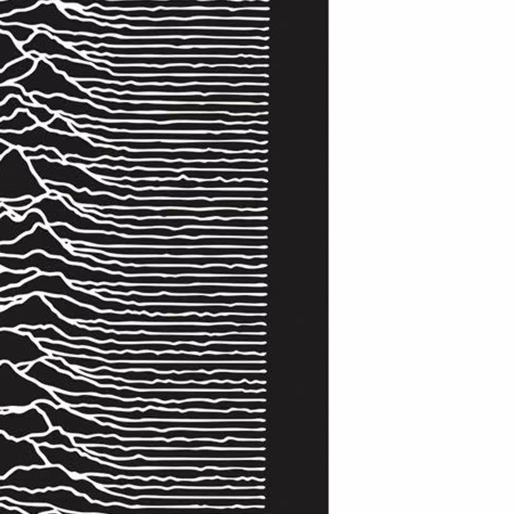 Joy Division Unknown Pleasures Abstract Typography Paper Poster in Black – 2