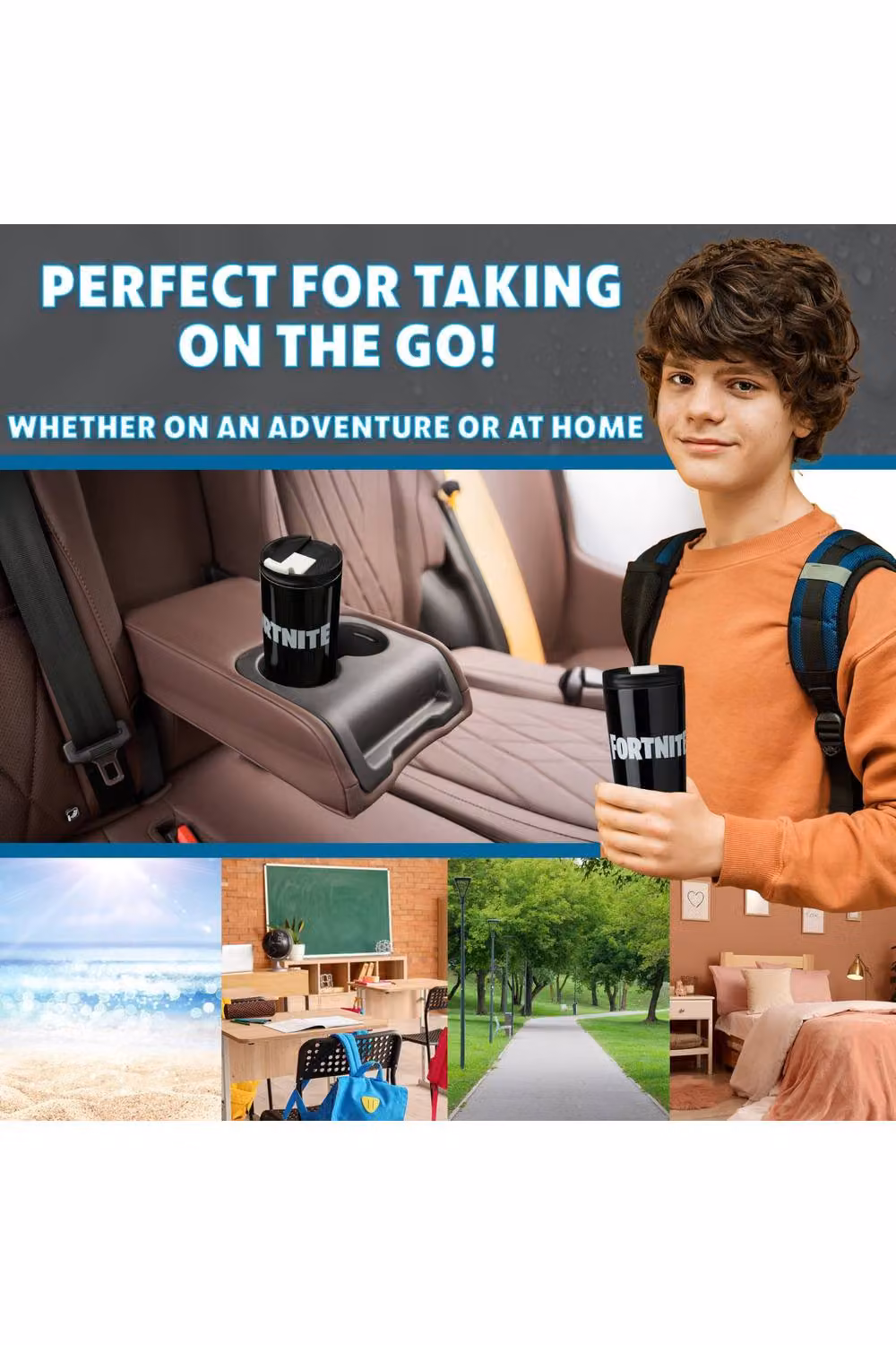 Get Trend Fortnite Insulated Stainless Steel Tumbler, Black, 425 ml – 9