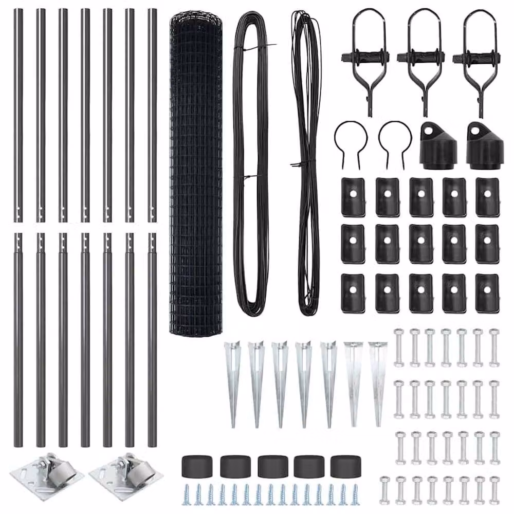 Berkfield Home Modern Euro Fence with 7 Spike Posts, Galvanised Steel, Grey, W: 10 m, H: 1.6 m – 5