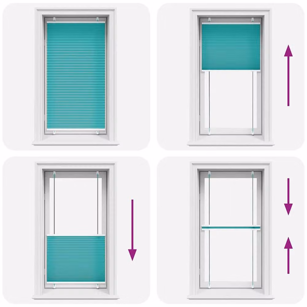 Berkfield Home Single Pleat Polyester Blind in Petrol Green, W: 75 cm, H: 100 cm – 2