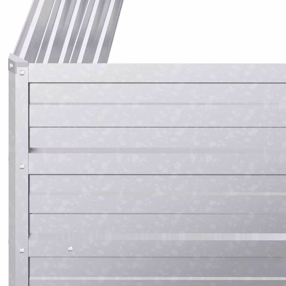 Berkfield Home Garden Galvanised Steel Raised Bed in Silver, W/D/H: 100 x 40 x 77 cm – 3