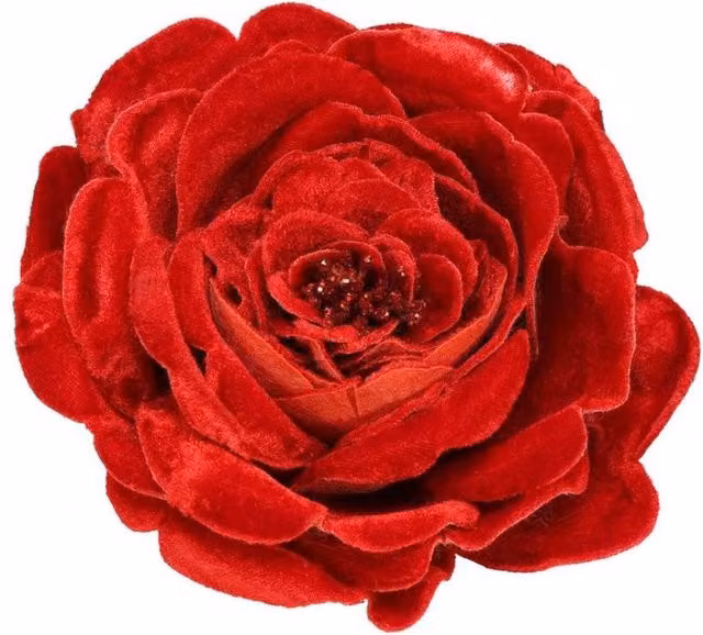 KDMD Red Vintage Velvet Rose Pendant with Clip, Diameter: 15 cm