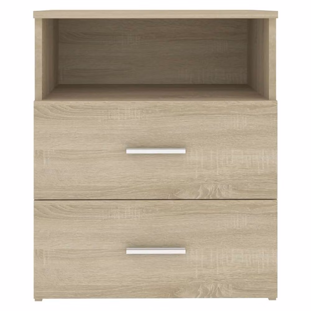 Berkfield Home Modern Bed Cabinets, 2 Piece Sonoma Oak in Light Tan, W/D/H: 50 x 32 x 60 cm – 3