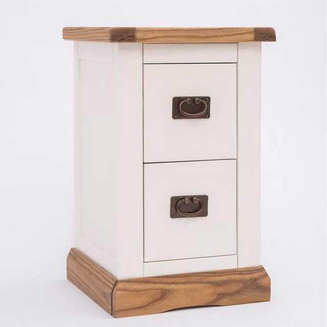Cabinet Bits Tropea 2 Drawer Petite Bedside Cabinet in White