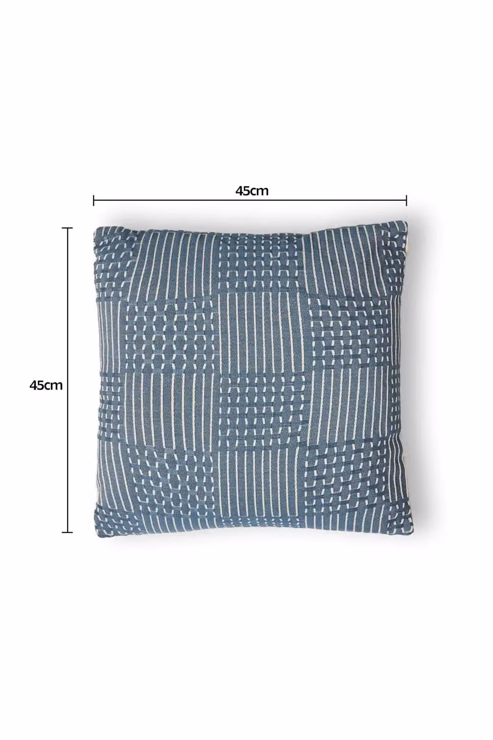 BHS Blue and Yellow Checked Square Cushion – 2