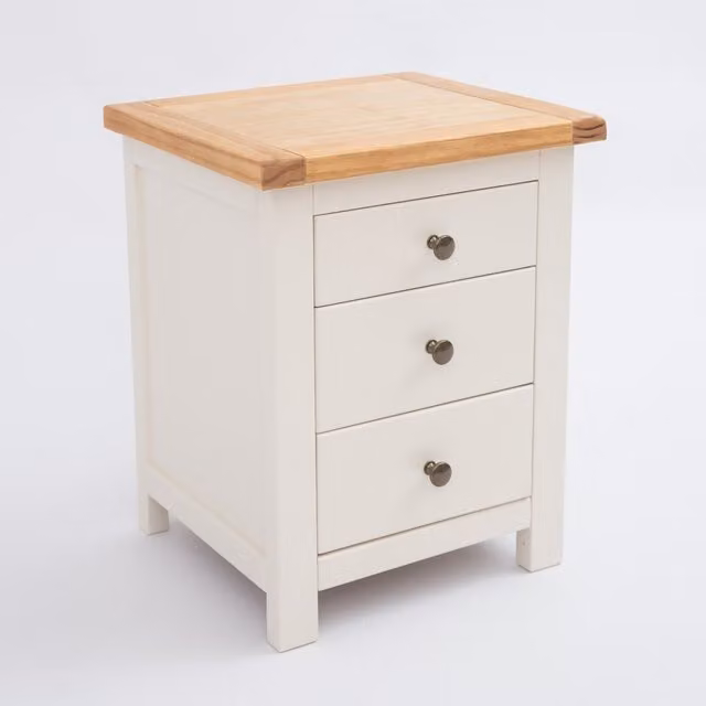 Cabinet Bits Maggiori 3 Drawer Bedside Table in Off-White