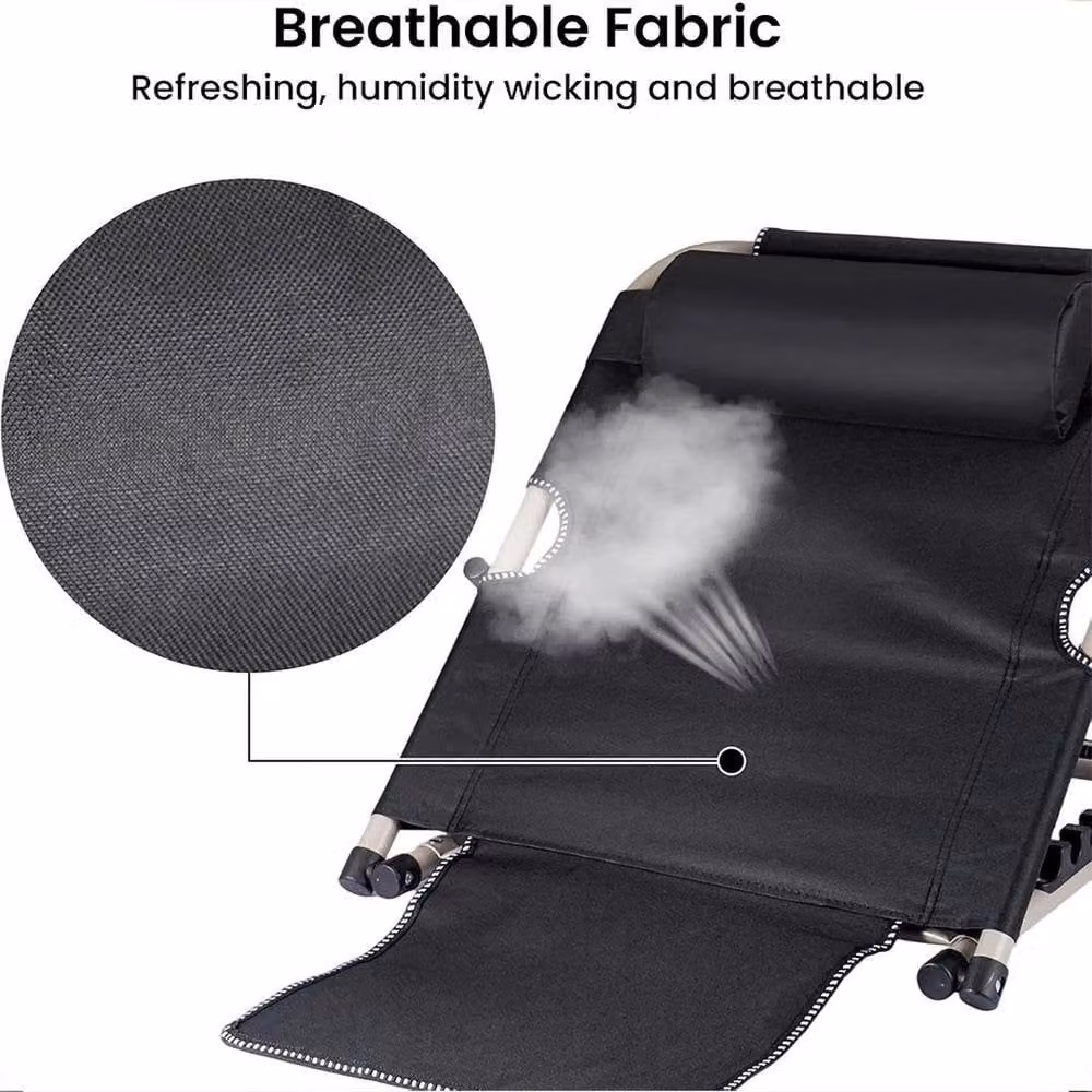 NESTLUNE Folding Bed Backrest Steel Support Frame with Headrest, 6-Position Angle Adjustment, Black – 6