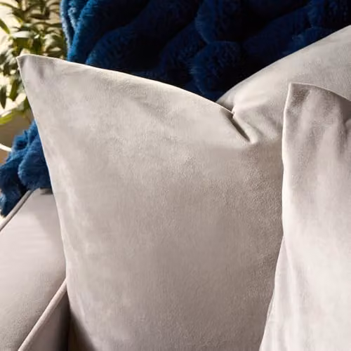 OHS Set of 2 Matte Velvet Square Cushion Covers, Grey, W/D/H: 45 x 45 x 45 cm – 3