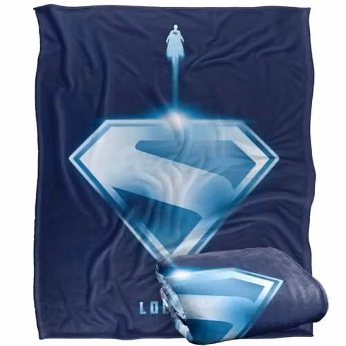Warner Bros. Superman 2025 Look Up Shield Silky Touch Super Soft Fleece Throw Blanket, Multicolour, W: 152 cm, D: 127 cm – 1