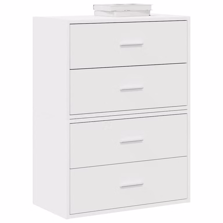 Berkfield Home Set of 2 Durable White Cabinets with 2 Drawers, W/D/H: 60 x 31 x 40 cm