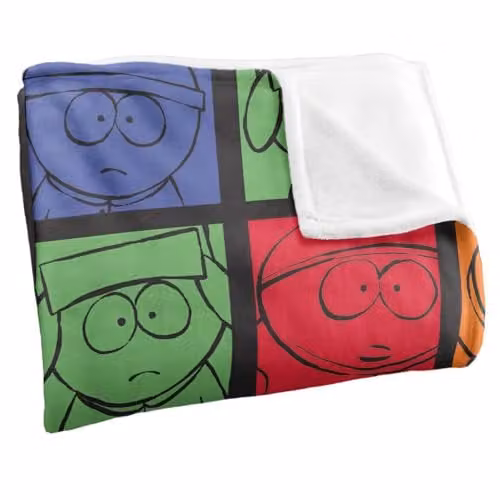 South Park Character Tiles Silky Touch Super Soft Microfibre Throw Blanket, Multicolour, W/D/H: 152 x 127 cm – 2